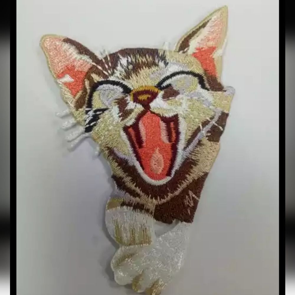NWOT Iron-On Cat Pocket Patch